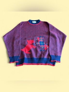 Vintage Pendleton Scottie Dog Wool Sweater Women’s Large USA Made